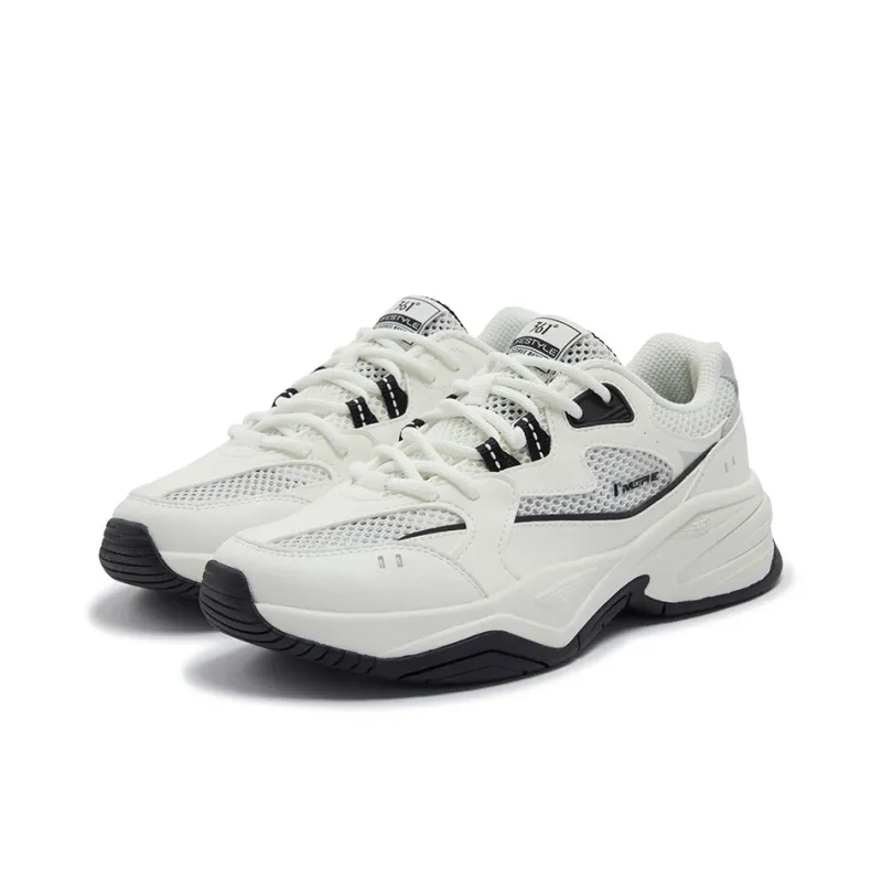 361° Sailing Series Breathable And Wear resistant Low Top Casual Running Shoes Women's Black White-2