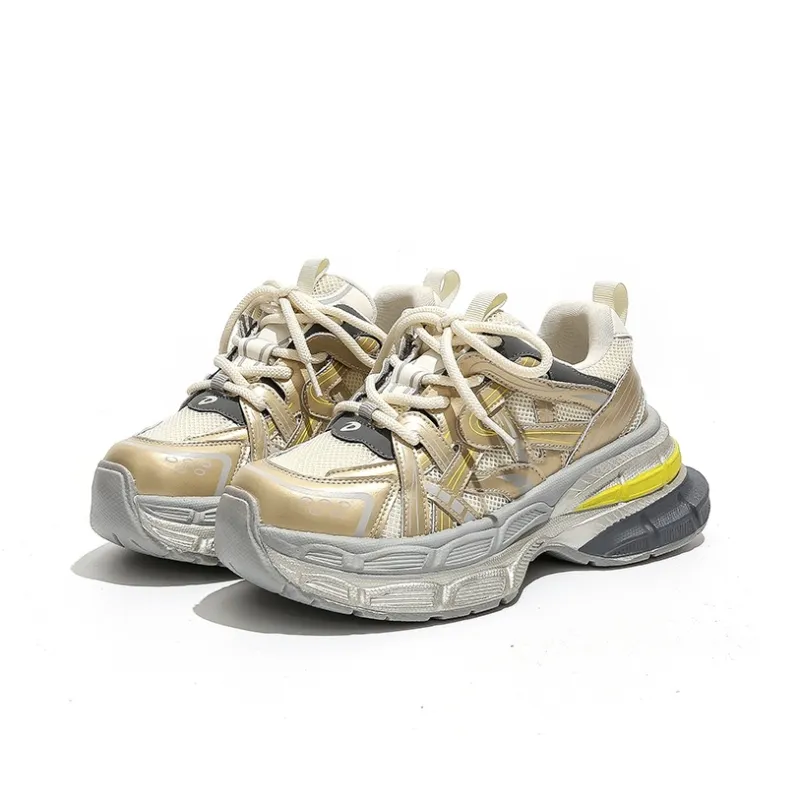 DAPHNE Slip Resistant, Abrasion Resistant, Lightweight, Height Increasing Low Top Chunky Sneakers Women's-5