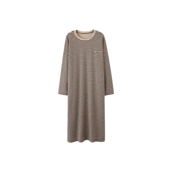 Ordifen Nightgown Women's Apricot Stripes