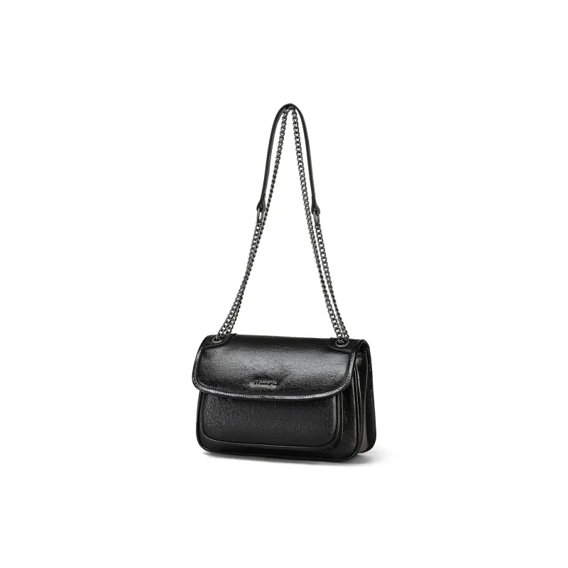 MILLIE'S Cow Leather With Synthetic Leather Underarm Shoulder Bag, Crossbody Bag Regular Women's Black-3