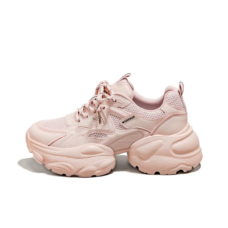 Warrior Low Top Chunky Sneakers Women's Pink-1