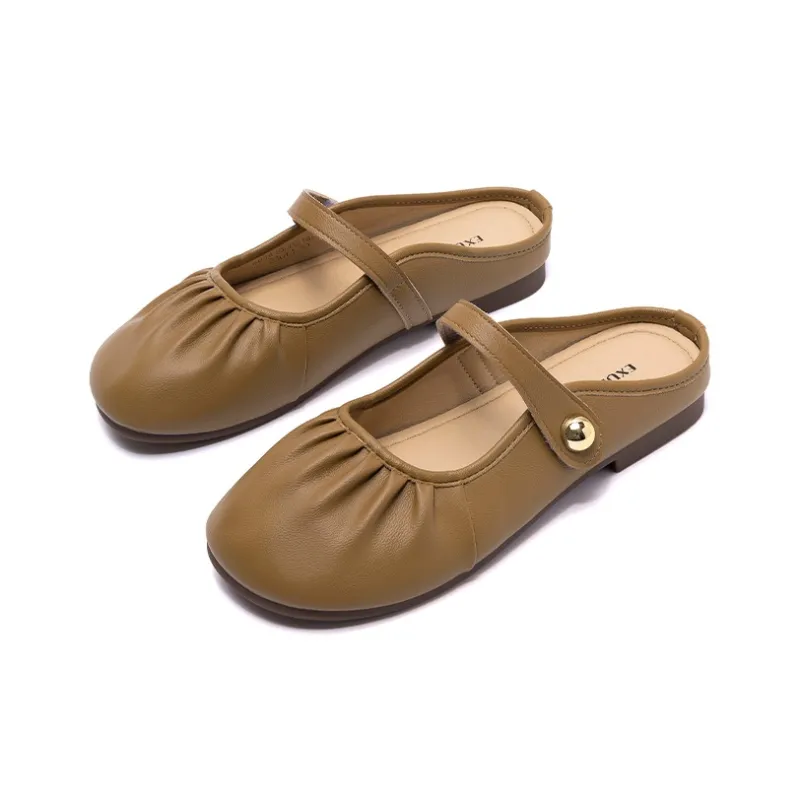 EXULL Q Abrasion Resistant Wrap toe Slippers Women's Khaki-3