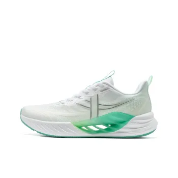 XTEP Breathable Coverage Support Low Top Casual Training Sprint Running Shoes Men's Classic White Elf Green