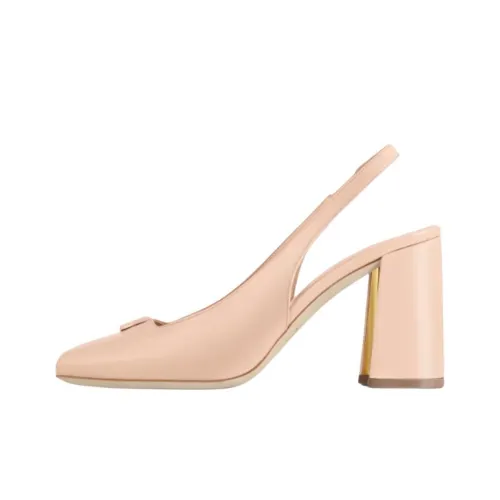 LOUIS VUITTON Swing Chunky Heel High Heels 8.5cm Women's Nude