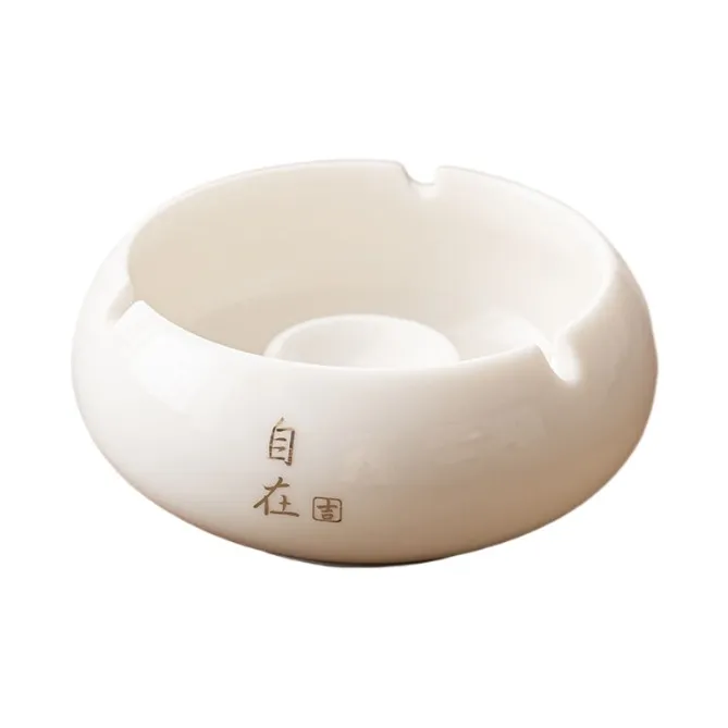 KERPA Chinese Style Modern Luxury Premium White Porcelain Ashtray With Lid To Prevent Flying Ash-12