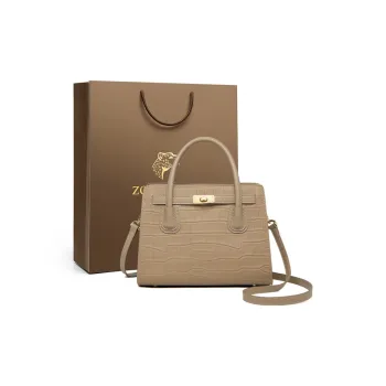 ZOOLER Top Grain Cow Leather Handbag Regular Women's Milk Tea