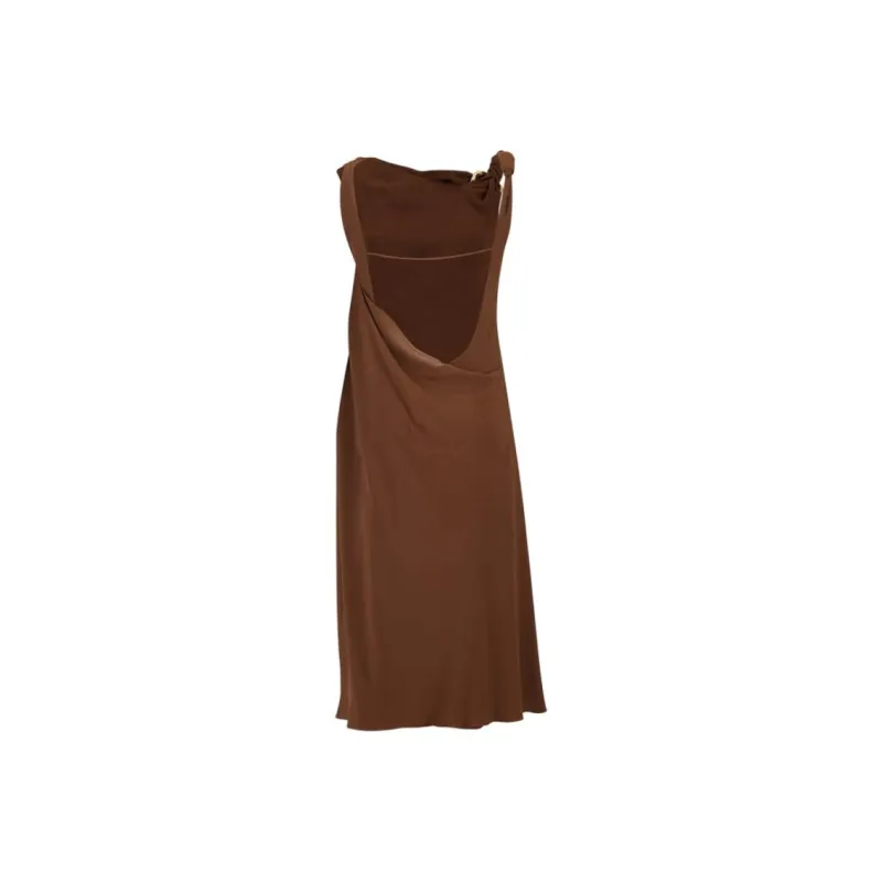 GUCCI Sleeveless Dress Women's Brown-1