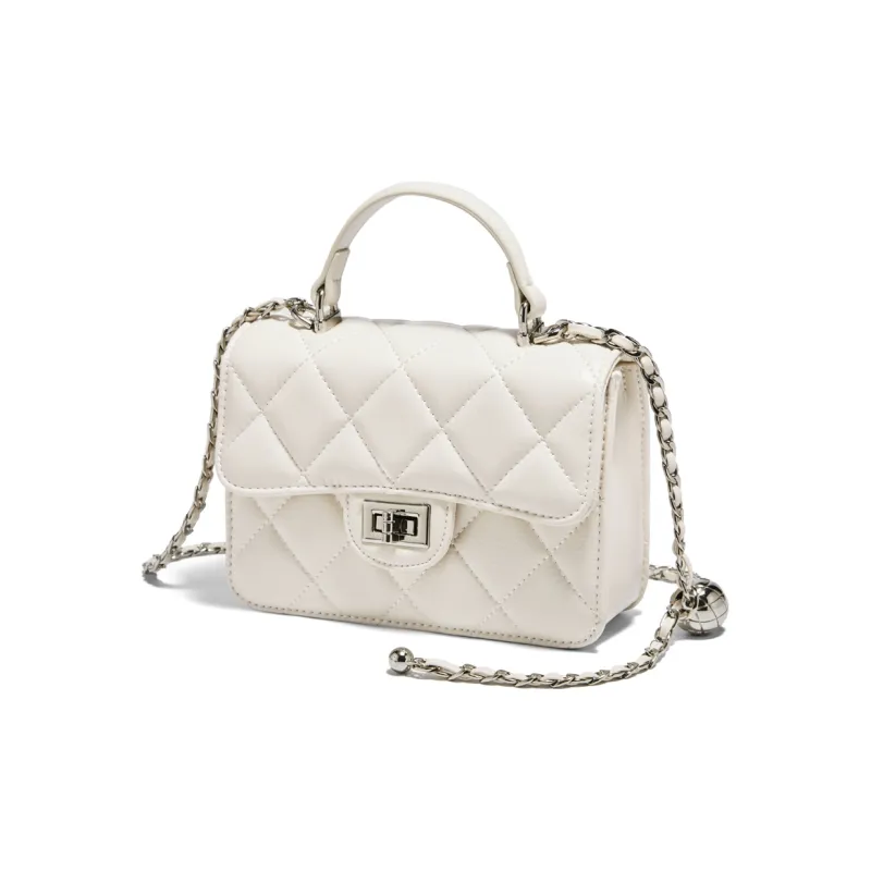 FOXER Synthetic Leather Handbag Regular Women's White/Black-4