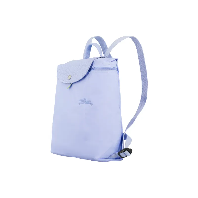 LONGCHAMP Le Pliage Green Cow Leather Trim Backpack Women's Blue-1