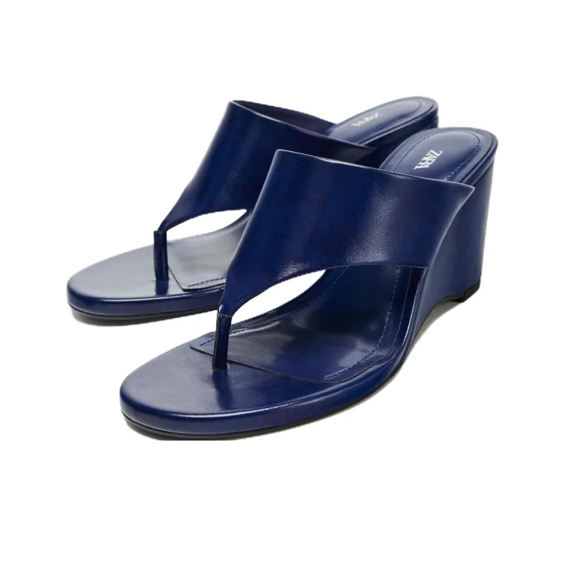 ZARA Abrasion Resistant Flip Flops Women's Blue-1
