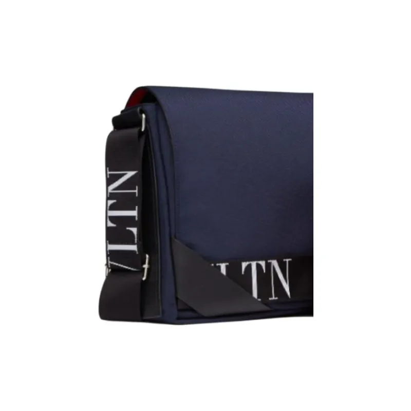 Valentino Nylon Crossbody Bag Shoulder Bag Large Size Men's Blue-3