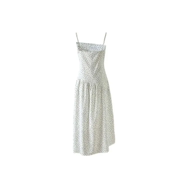 TASTILY Slip Dresses Women's White-10