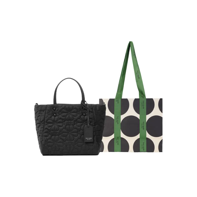 Kate Spade Fabric Tote Bag, Shopping Bag, Shoulder Bag, Crossbody Bag, Handbag Small Size Women's Black-0