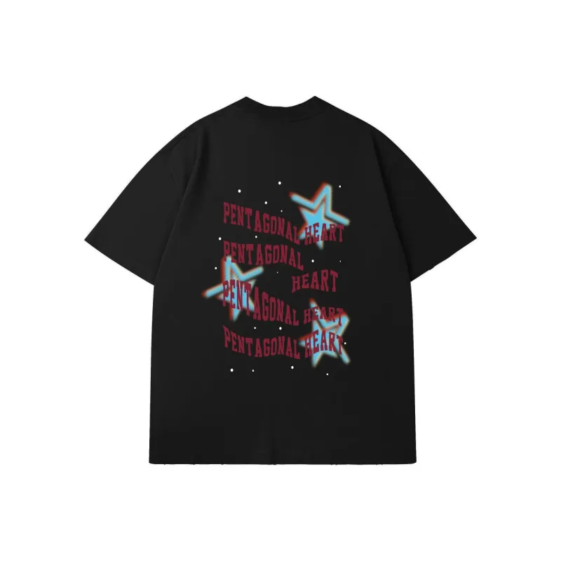 PENTAGONAL HEART Stepping Star Dream Series Round Neck T shirt Unisex-7