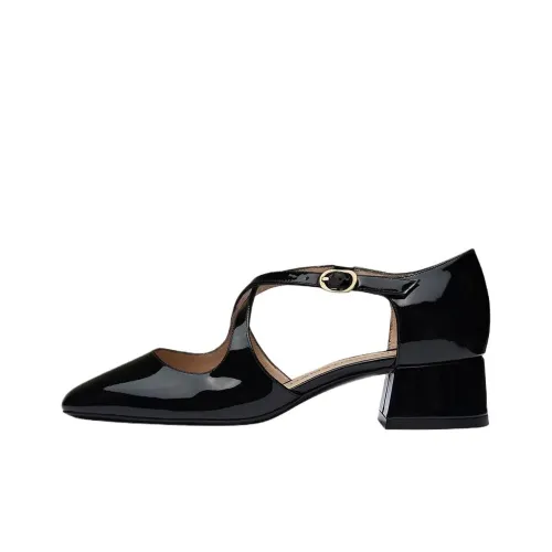 Stuart Weitzman/SW Clem Chunky Heel High Heels 3.5cm Women's Black