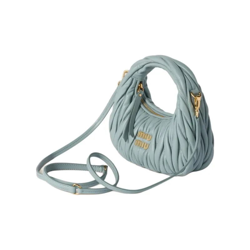 MIU MIU Wander Series Lambskin Handbag Mini Women's Light Blue-1