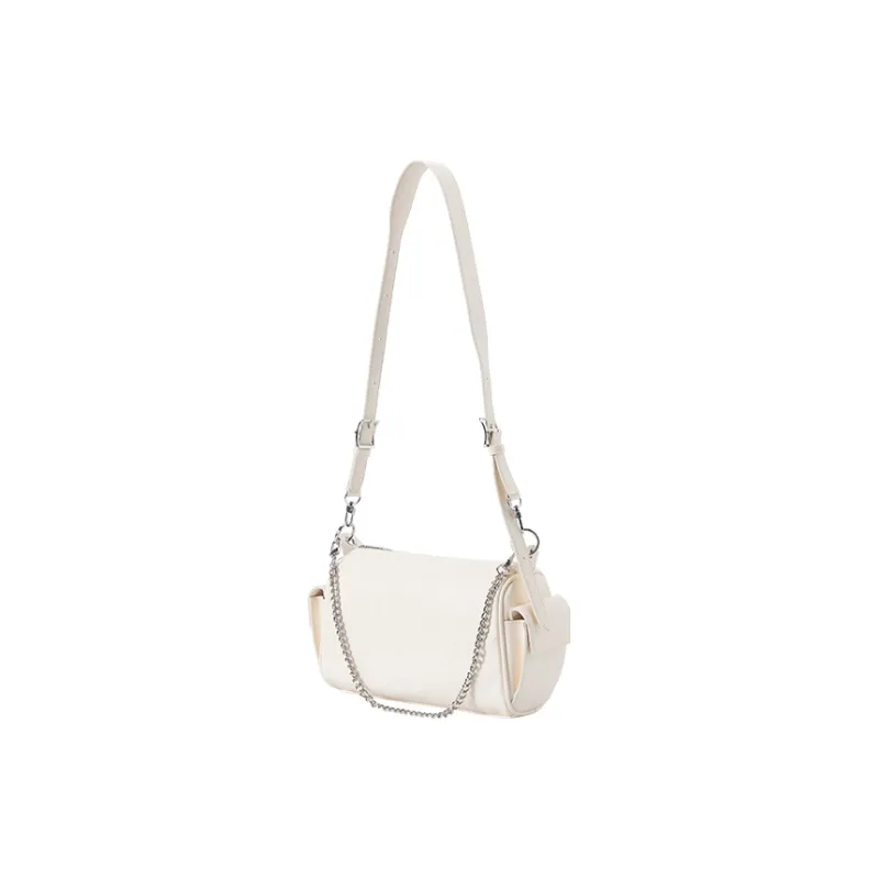 SEM/R Synthetic Leather Shoulder Bag Tubas Women's Raw White/Walnut Brown/Black-1