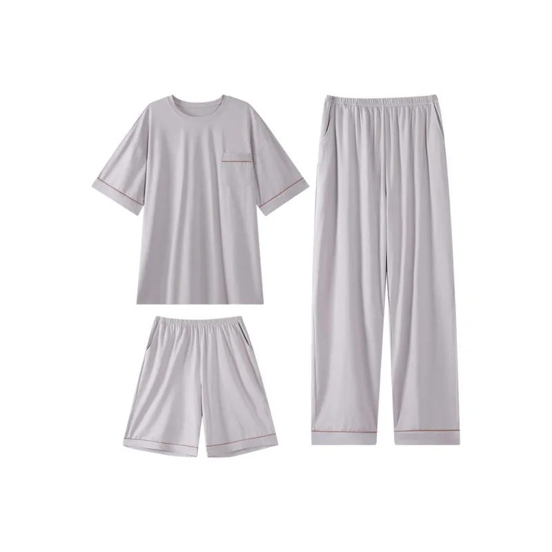 Huggy Kissy Pajama Set Men's Light Gray-0