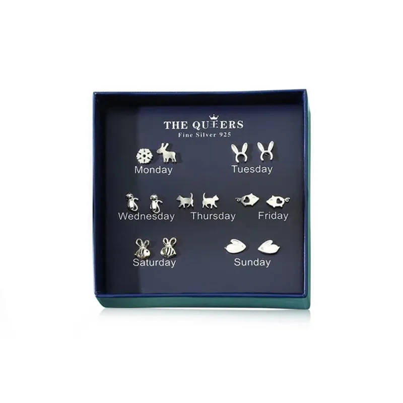 J&KINGLAY S925 Silver Stud Earrings Unisex-2