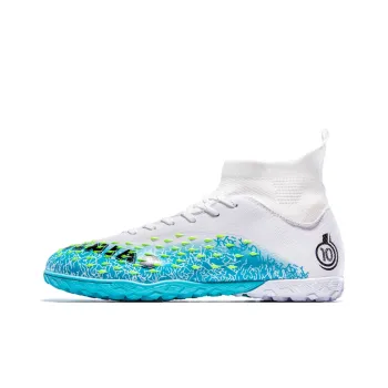 QIUTEXIONG Soccer Shoes Unisex High Top White/Black/Green/Neon Green