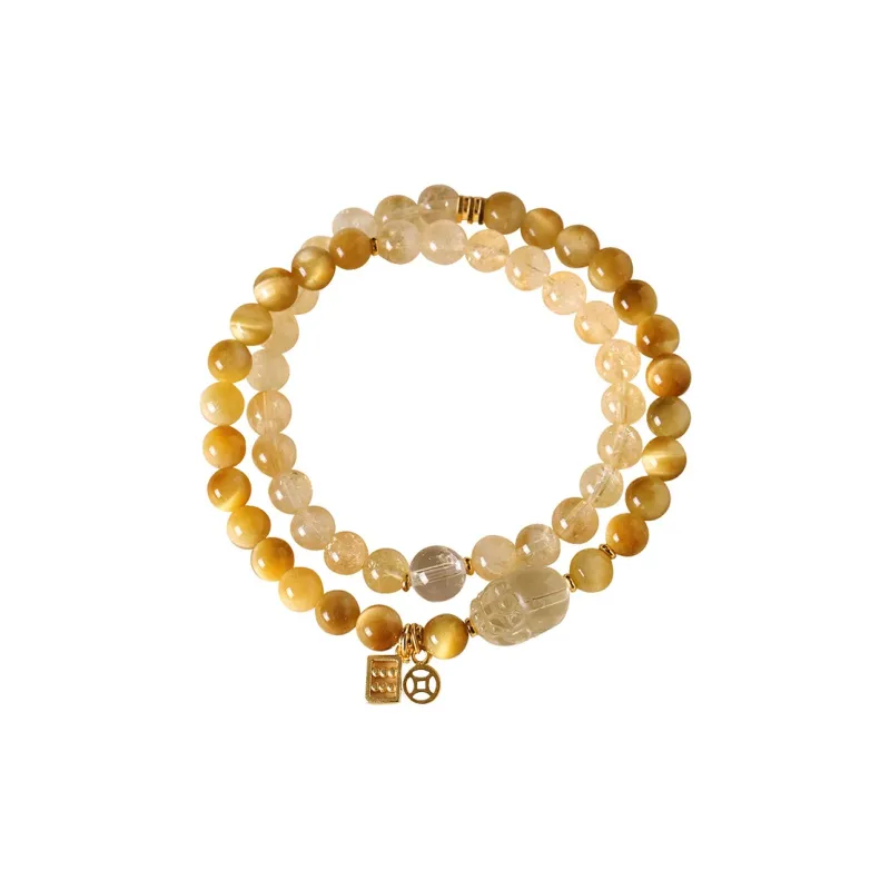 ZUIWENGLANGYASHANWENCHUANG Tiger's Eye Stone Bracelets Unisex-0