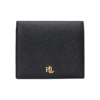 LAUREN RALPH LAUREN Full Grain Leather Wallet Trumpets Women's Black