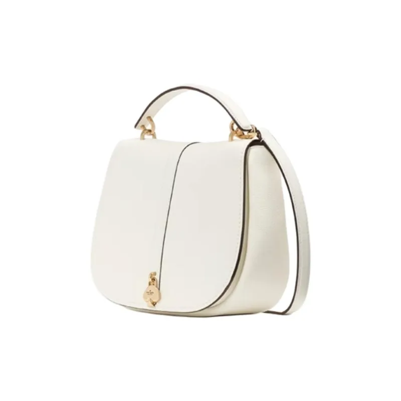 Kate Spade Cow Leather Saddle Bag Handbag Medium Size Women's White-1