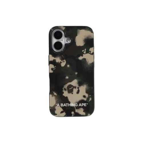A BATHING APE PU+PC Map Camouflage Phone Cases Compatibility With IPhone 16 Trendy And Cool