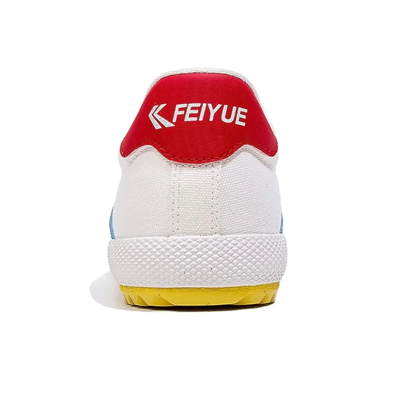 Feiyue Lightweight Wear Resistant And Slip Resistant Low Top Casual Shoes Unisex White Gray Sapphire-4