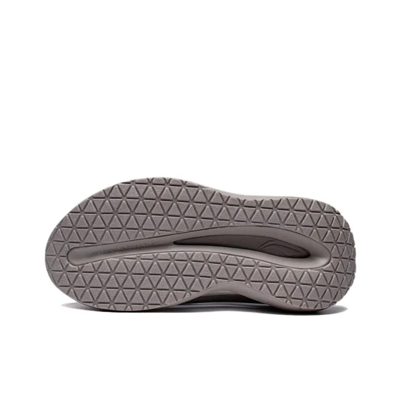 LiNing Yun You Slay Slip Resistant Abrasion Resistant Odor Resistant Slide Slippers Unisex Cashmere Gray-4