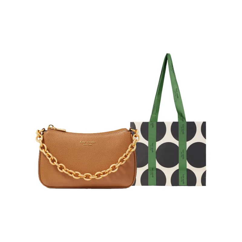 Kate Spade Cow Leather Shoulder Bag Crossbody Bag Handbag Small Size Women's Brown-5