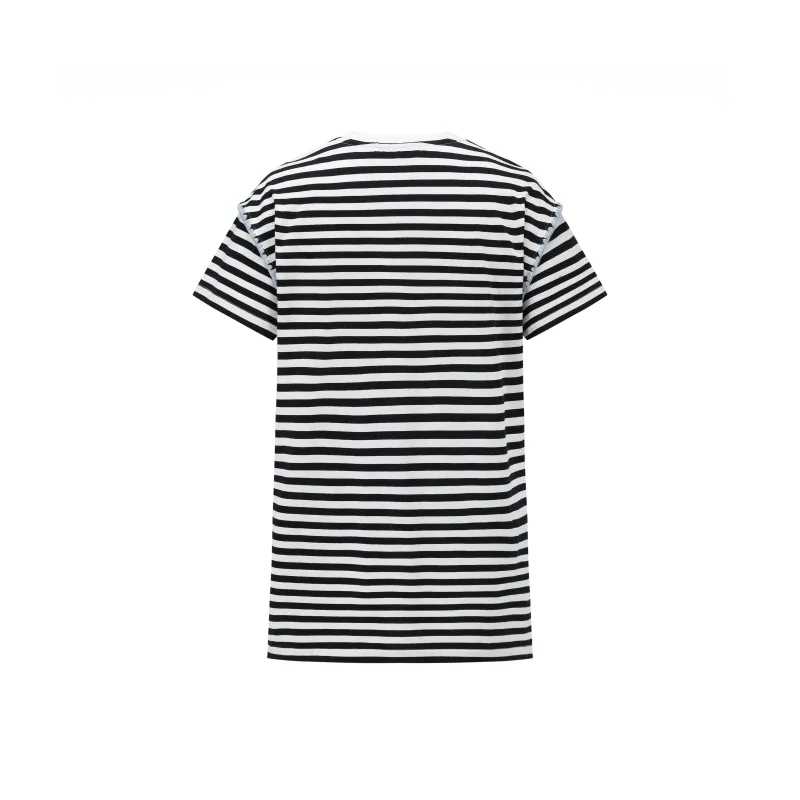 Alexia Sandra Stripe Series T Shirt Unisex Navy Blue-1