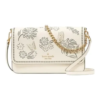 Kate Spade Split Cow Leather Crossbody Bag Medium Size Women's White