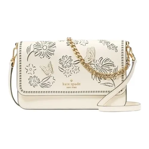 Kate Spade Split Cow Leather Crossbody Bag Medium Size Women's White