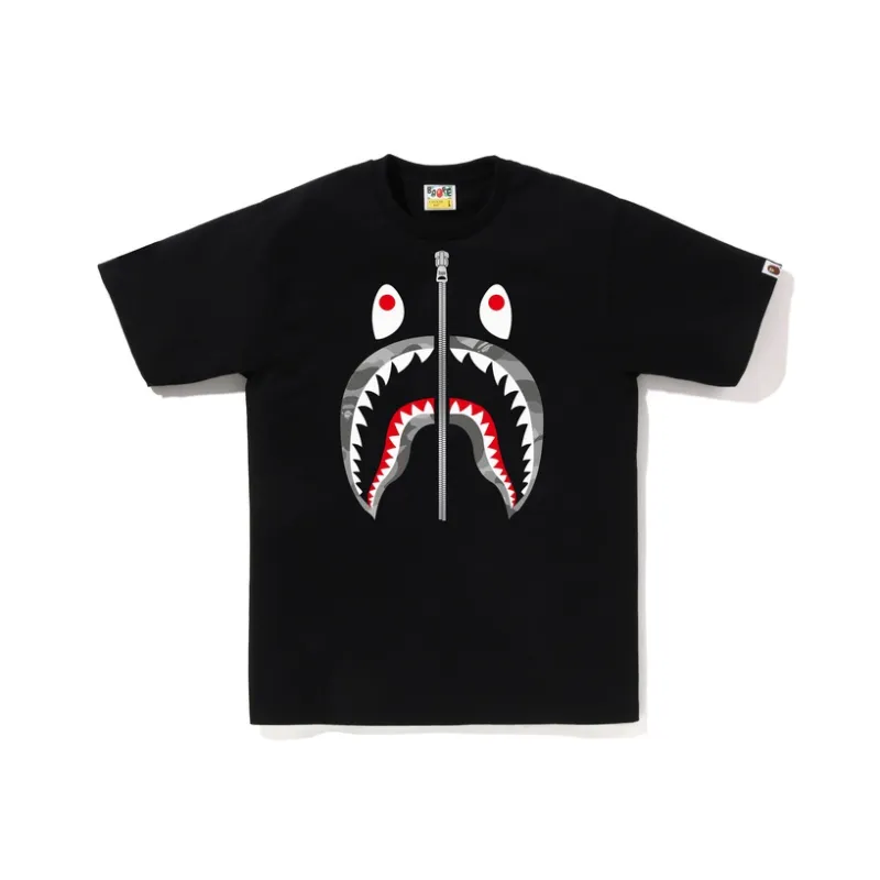 A BATHING APE Glass Beads Shark Tee-0