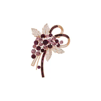 VIOLET Synthetic Cubic Zirconia Brooches Unisex