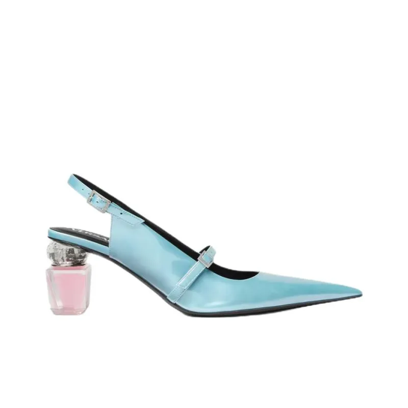 FANSIZHE BRIGHT CRYSTAL Irregular Heel High Heels 7cm Women's Blue-1