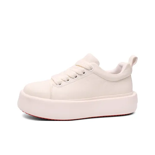 Daying Slip Resistant Height Increasing Low Top Skateboard Shoes Men's White