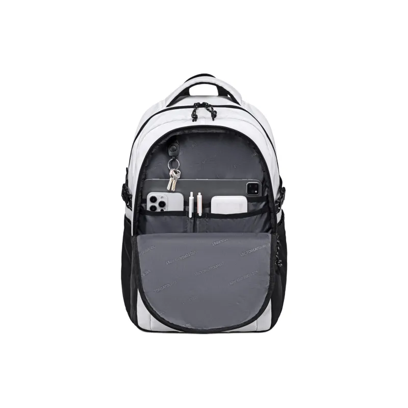 Victorian Traveler Polyester Laptop Backpack Regular Unisex White & Black-2