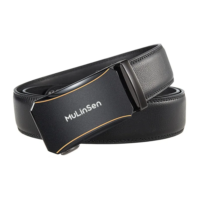 Mulinsen Cow Leather Belts Men's Width 3.5CM-1