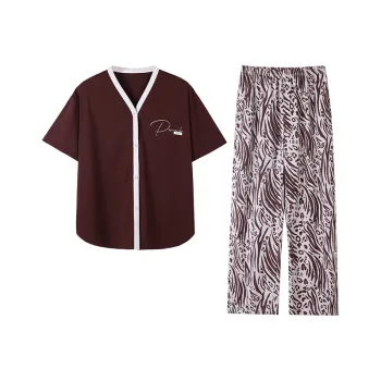 Kerener Pajama Set Women's Burgundy Purple