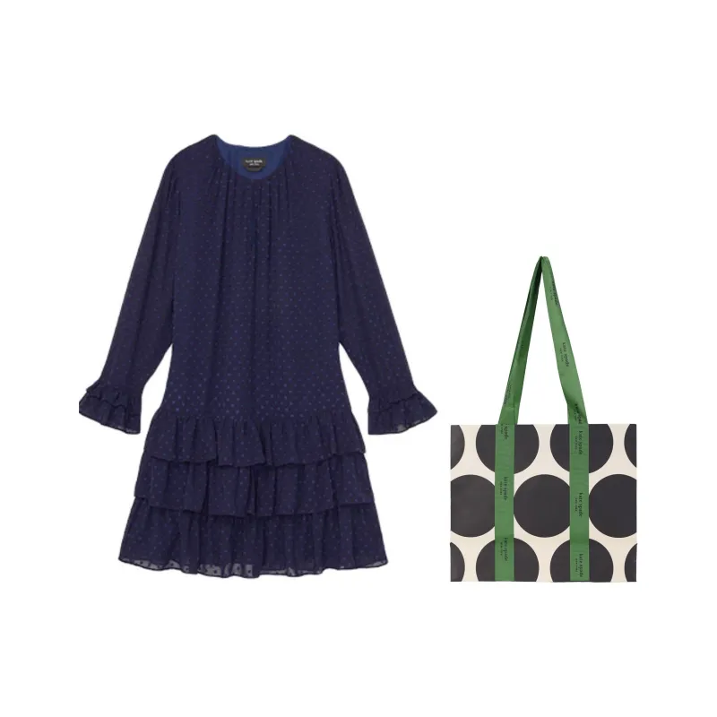 Kate Spade SS25 Long Sleeved Dress Women's Blue-5