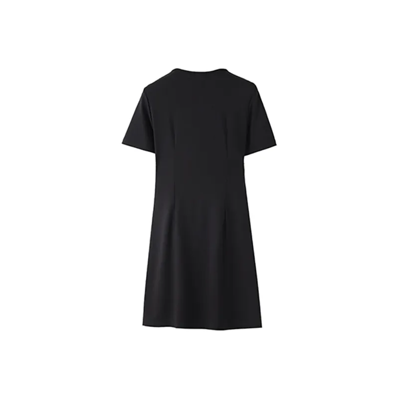 ABBY GODDESS Summer Short Sleeved Dresses Women's Black-1