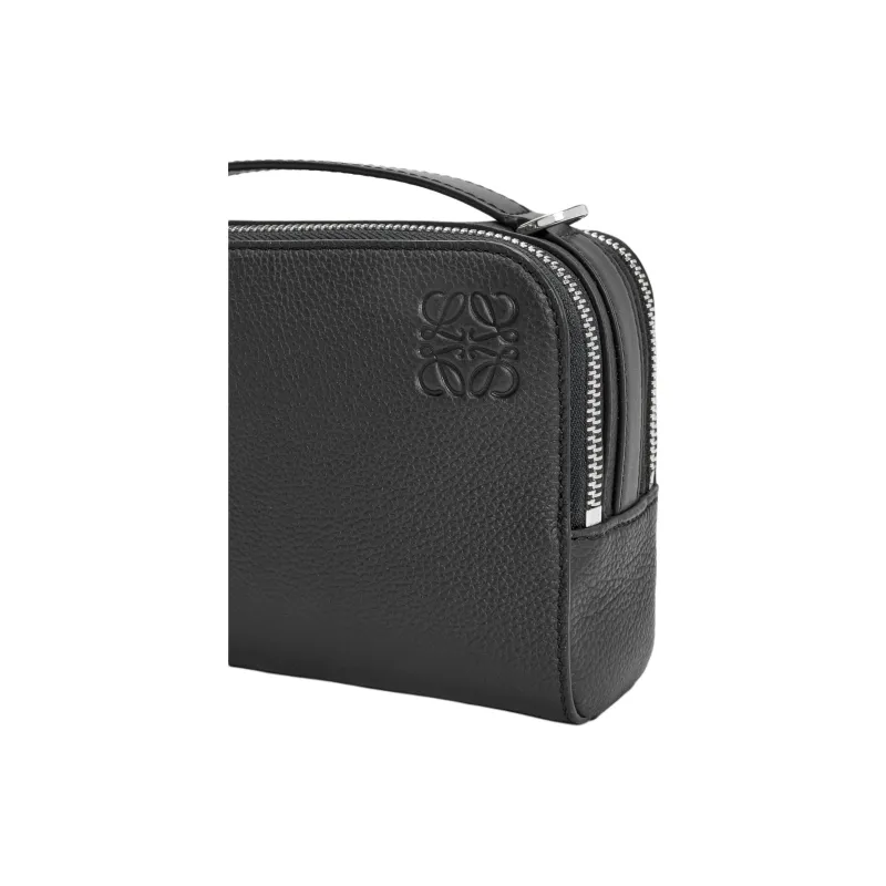 LOEWE Grained Calfskin Camera Bag, Crossbody Handbag Mini Men's Black-5