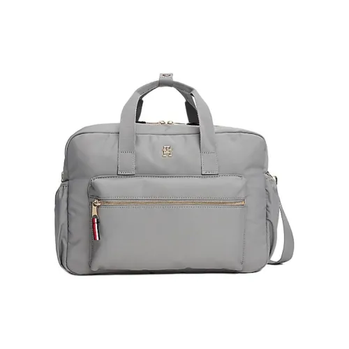 Tommy Hilfiger TH Monogram Recycled Polyester Shoulder Bag, Crossbody Bag, Handbag Unisex Gray