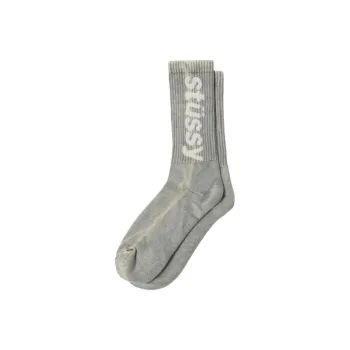 Stussy Washed Helvetica Crew Sock Grey