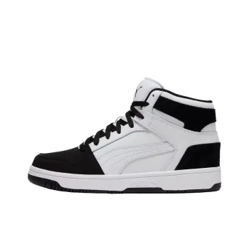 PUMA Rebound Layup Anti Slip Wear Resistant High Top Skateboard Shoes Men's White Black