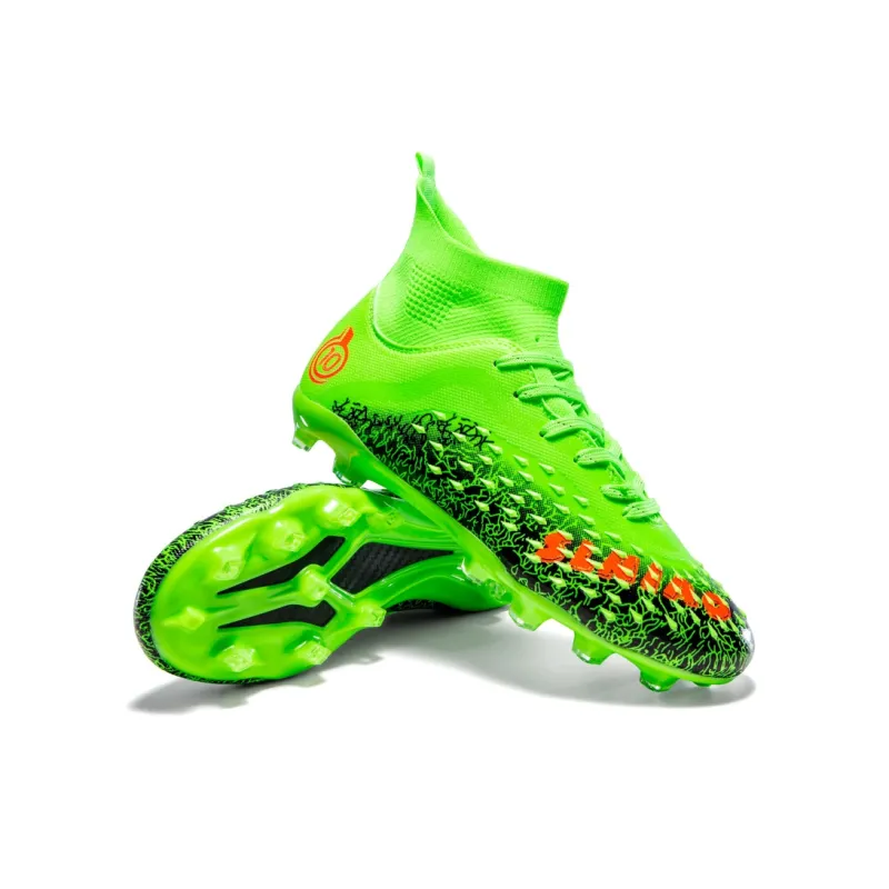 QIUTEXIONG Soccer Shoes Unisex High Top White/Black/Green/Neon Green-55