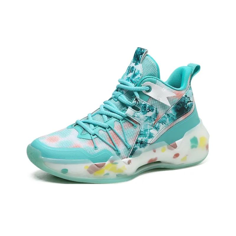 TONYBEAR Anti Slip Wear Resistant Mid Top Basketball Shoes Unisex-6