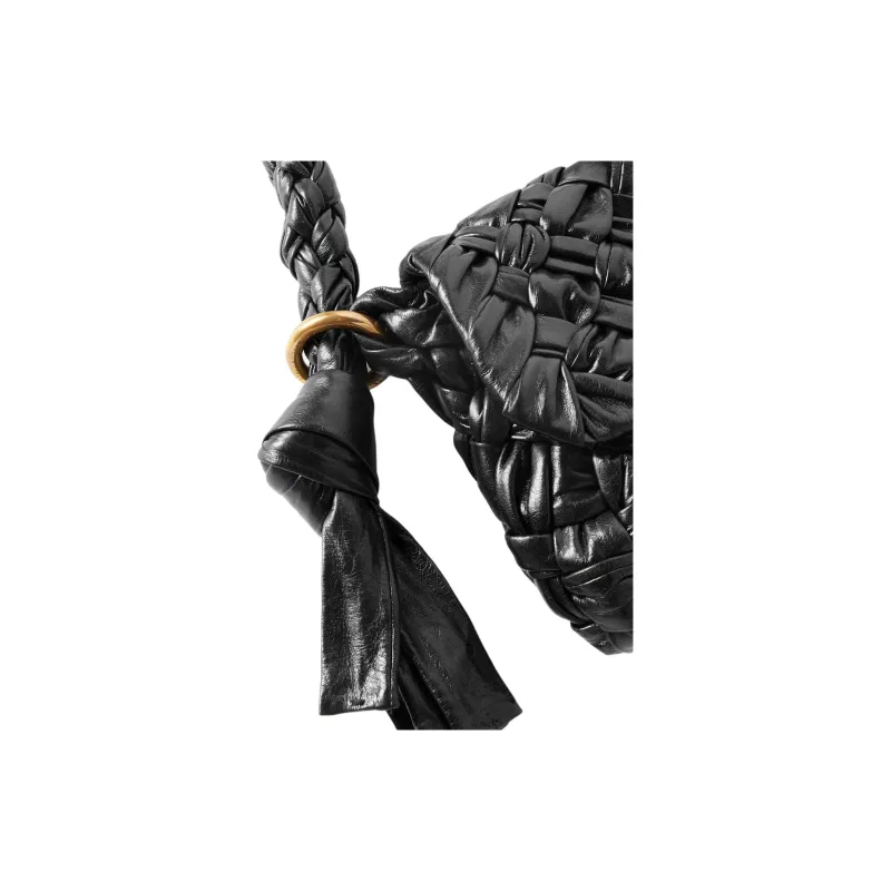 Bottega Veneta Kalimero Cittàh Lambskin Shoulder Bag Women's Black-2